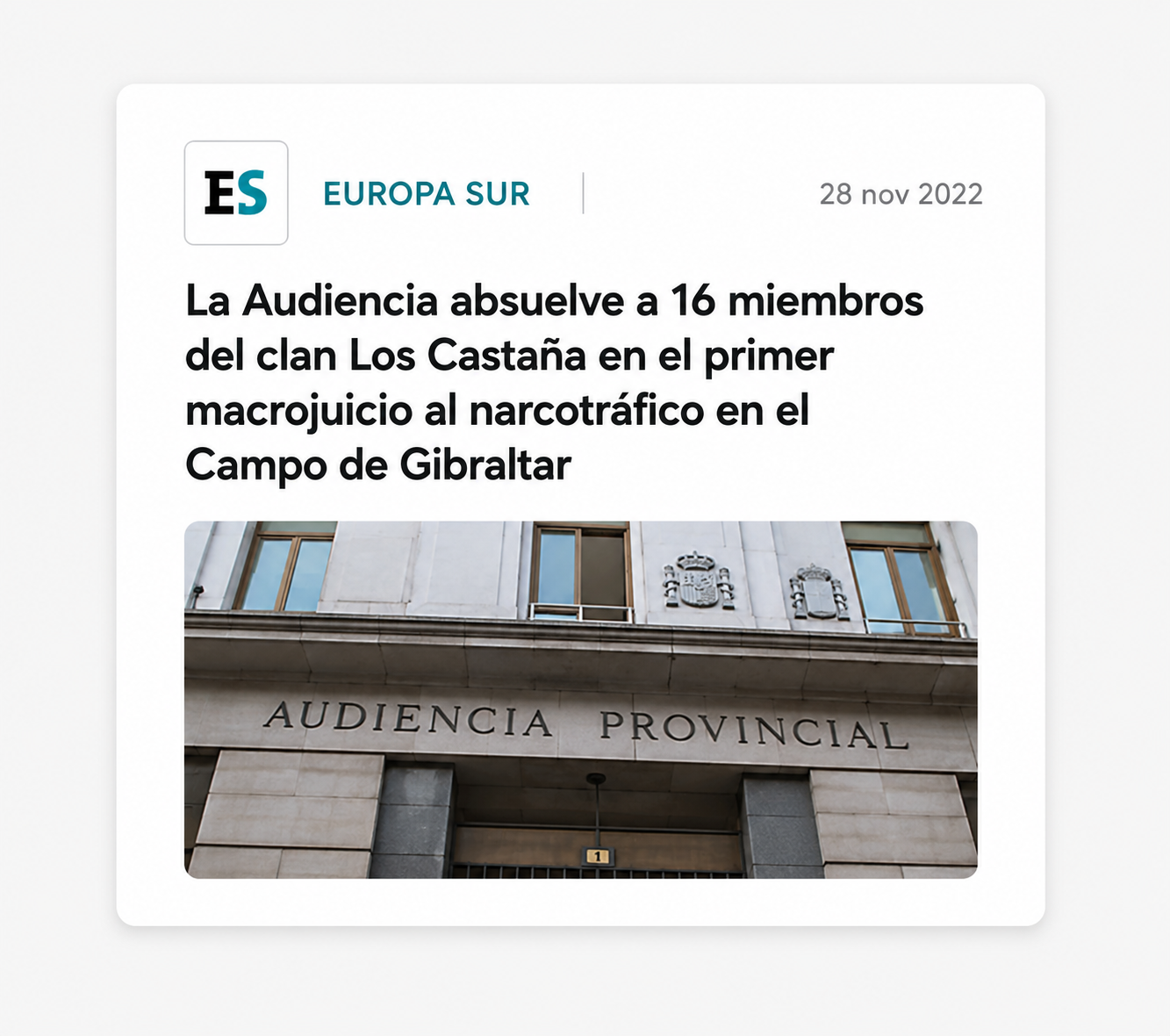 Article published in Europa Sur
